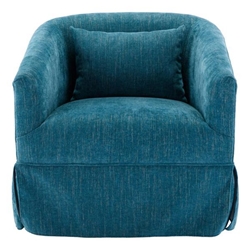 Blossom Hill Swivel Accent Armchair - Green Linen Blend 