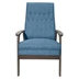 Posana Accent Chair - Blue Fabric - Rubberwood Frame