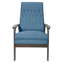 Posana Accent Chair - Blue Fabric - Rubberwood Frame 