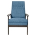 Posana Accent Chair - Blue Fabric - Rubberwood Frame - CAB3492