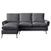 Kaidyne 81" L-Shaped Sofa - Modern Faux Leather with Reversible Chaise Lounge - Dark Grey