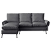 Kaidyne 81" L-Shaped Sofa - Modern Faux Leather with Reversible Chaise Lounge - Dark Grey - CAB3512