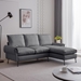 Kaidyne 81" L-Shaped Sofa - Modern Faux Leather with Reversible Chaise Lounge - Dark Grey - CAB3512