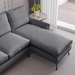 Kaidyne 81" L-Shaped Sofa - Modern Faux Leather with Reversible Chaise Lounge - Dark Grey - CAB3512