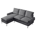 Kaidyne 81" L-Shaped Sofa - Modern Faux Leather with Reversible Chaise Lounge - Dark Grey - CAB3512