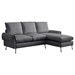 Kaidyne 81" L-Shaped Sofa - Modern Faux Leather with Reversible Chaise Lounge - Dark Grey - CAB3512