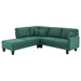 Sutton Ridge 90" Sectional Sofa with Chaise Lounge - Green Terrycloth - Solid Wood Frame - CAB3515