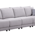 Quincy 111" 4 Seater Sofa with Pillows - Light Gray Linen Fabric - Black Plastic Legs