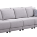 Quincy 111" 4 Seater Sofa with Pillows - Light Gray Linen Fabric - Black Plastic Legs - CAB3517