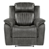 Bode Reclining Chair - Gray Polished Microfiber Fabric - Solid Wood Frame