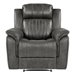 Bode Reclining Chair - Gray Polished Microfiber Fabric - Solid Wood Frame - CAB3524