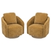 Dovetail Swivel Accent Chair - Mustard Chenille - Nature Rubber Wood Base