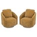 Dovetail Swivel Accent Chair - Mustard Chenille - Nature Rubber Wood Base - CAB3525