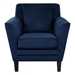 Nordlys Accent Chair - Navy Blue Velvet Upholstery - Solid Wood Frame - Dark Brown Finish Legs - CAB3530