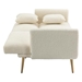 Casa Vita 65" Loveseat - White Teddy Velvet Fabric - Rose Golden Metal Feet - CAB3532