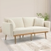 Casa Vita 65" Loveseat - White Teddy Velvet Fabric - Rose Golden Metal Feet - CAB3532