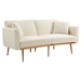 Casa Vita 65" Loveseat - White Teddy Velvet Fabric - Rose Golden Metal Feet - CAB3532