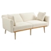 Casa Vita 65" Loveseat - White Teddy Velvet Fabric - Rose Golden Metal Feet - CAB3532