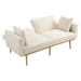 Casa Vita 65" Loveseat - White Teddy Velvet Fabric - Rose Golden Metal Feet - CAB3532