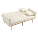 Casa Vita 65" Loveseat - White Teddy Velvet Fabric - Rose Golden Metal Feet - CAB3532