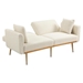 Casa Vita 65" Loveseat - White Teddy Velvet Fabric - Rose Golden Metal Feet - CAB3532