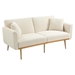 Casa Vita 65" Loveseat - White Teddy Velvet Fabric - Rose Golden Metal Feet - CAB3532