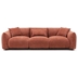 Marston 102 Mid-Century Modern 3-Seater Sofa - Orange Boucle - Solid Wood Frame