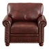 Morton Living Room Sofa Single Seat Chair with Wood Leg - Burgundy Faux Leather