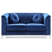 Skyluxe Loveseat - Navy Blue Velvet - Chromed Steel Legs - CAB3546