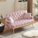 Lyrista 55" 2 Seater Loveseat - Pink Velvet Fabric - Gold Metal Legs - CAB3550