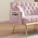 Lyrista 55" 2 Seater Loveseat - Pink Velvet Fabric - Gold Metal Legs - CAB3550