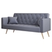 Zennox 71" Convertible Double Folding Living Room Sofa Bed - Gray Velvet Fabric - Golden Legs - CAB3557