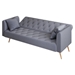 Zennox 71" Convertible Double Folding Living Room Sofa Bed - Gray Velvet Fabric - Golden Legs - CAB3557