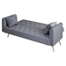 Zennox 71" Convertible Double Folding Living Room Sofa Bed - Gray Velvet Fabric - Golden Legs - CAB3557