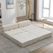 Beyond Folding Sofa Bed - White Chenille - 1 Seat - CAB3561