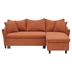 Carmarthen 80" Sofa Bed with 2 Throw Pillows - Orange Corduroy Fabric - Solid Wood Frame