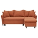 Carmarthen 80" Sofa Bed with 2 Throw Pillows - Orange Corduroy Fabric - Solid Wood Frame - CAB3564