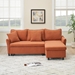 Carmarthen 80" Sofa Bed with 2 Throw Pillows - Orange Corduroy Fabric - Solid Wood Frame - CAB3564