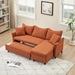 Carmarthen 80" Sofa Bed with 2 Throw Pillows - Orange Corduroy Fabric - Solid Wood Frame - CAB3564