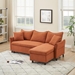 Carmarthen 80" Sofa Bed with 2 Throw Pillows - Orange Corduroy Fabric - Solid Wood Frame - CAB3564