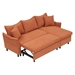 Carmarthen 80" Sofa Bed with 2 Throw Pillows - Orange Corduroy Fabric - Solid Wood Frame - CAB3564