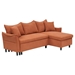 Carmarthen 80" Sofa Bed with 2 Throw Pillows - Orange Corduroy Fabric - Solid Wood Frame - CAB3564