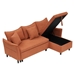 Carmarthen 80" Sofa Bed with 2 Throw Pillows - Orange Corduroy Fabric - Solid Wood Frame - CAB3564