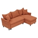 Carmarthen 80" Sofa Bed with 2 Throw Pillows - Orange Corduroy Fabric - Solid Wood Frame - CAB3564