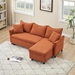 Carmarthen 80" Sofa Bed with 2 Throw Pillows - Orange Corduroy Fabric - Solid Wood Frame - CAB3564