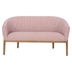 Kalimdor Loveseat - Blush Fabric - Brown Rubberwood Legs