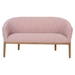 Kalimdor Loveseat - Blush Fabric - Brown Rubberwood Legs - CAB3569