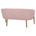 Kalimdor Loveseat - Blush Fabric - Brown Rubberwood Legs - CAB3569