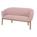 Kalimdor Loveseat - Blush Fabric - Brown Rubberwood Legs - CAB3569