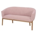 Kalimdor Loveseat - Blush Fabric - Brown Rubberwood Legs - CAB3569